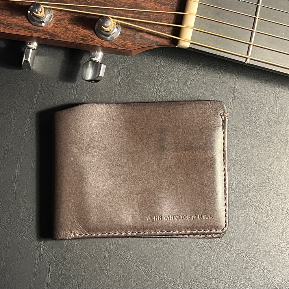 John Varvatos Dark Brown Leather Wallet